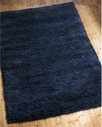 Navy blue l�st t�ppe 140x200 cm.