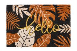 Dørmåtte Coco Glitter Hello Leaves i 40 x 60 cm