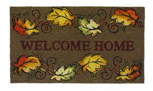 Kokosmåtte i flot design Welcome home blade 40 x60 cm