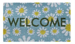 Dørmåtte i kokos Welcome Daisies i 45 x 75 cm