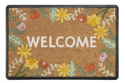 Dørmåtte i kokos med gummi Delhi Welcome Flowers i 40 x 60 cm