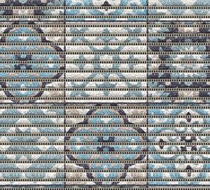 Bademåtter i ruller i 65 cm bredde i Tile antique blue
