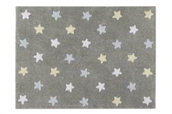 Lorena Canals Eksklusive børnetæpper Tricolor stars grey blue 120x160 cm