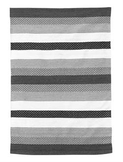 Rug Solid Kludetæppe black Grey White i 65 x 135 cm.