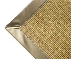 Sisal Salvador tweed 007 tæppe med kantbånd i metal look copper