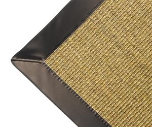 Sisal Salvador tweed 007 tæppe med kantbånd i metal look brun