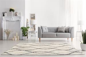 Vercai rugs Parma Rya tæppe Ivory grey