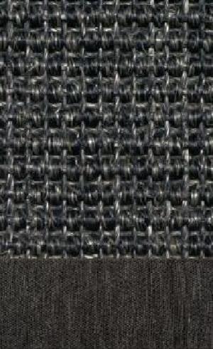 Sisal Salvador Anthrazit 040 tæppe med kantbånd i Mønstret sort