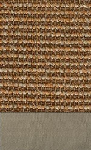 Sisal Salvador bronze 064 tæppe med kantbånd i eisen 046