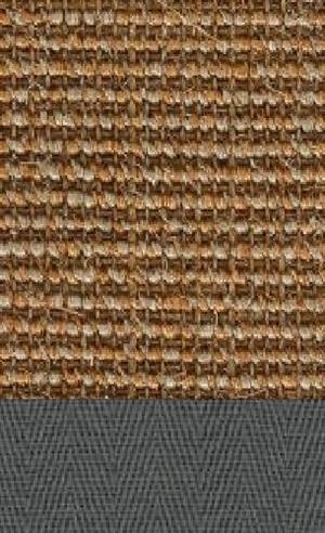 Sisal Salvador bronze 064 tæppe med kantbånd i grau 042
