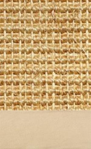 Sisal Salvador chabils 007 tæppe med kantbånd i microfiber creme