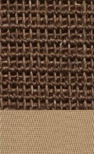 Sisal Salvador choco 060 tæppe med kantbånd i beige 002