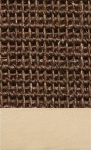 Sisal Salvador choco 060 tæppe med kantbånd i microfiber creme