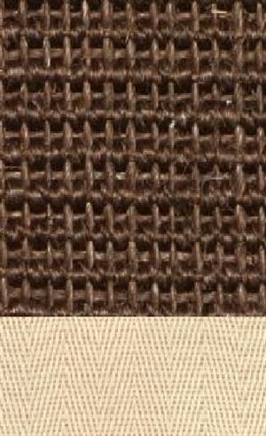 Sisal Salvador choco 060 tæppe med kantbånd i natur farve 000