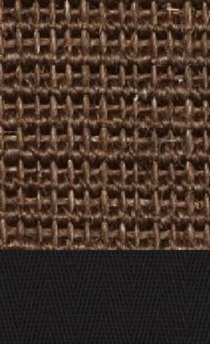 Sisal Salvador choco 060 tæppe med kantbånd i sort