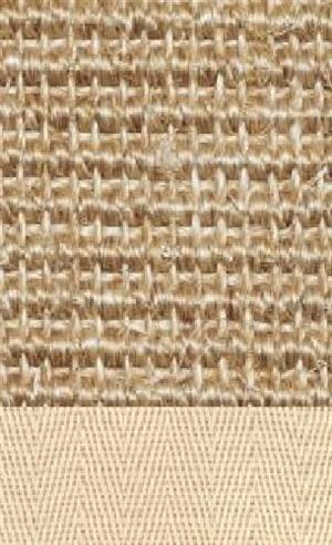 Sisal Salvador creme 003 tæppe med kantbånd i natur farve 000