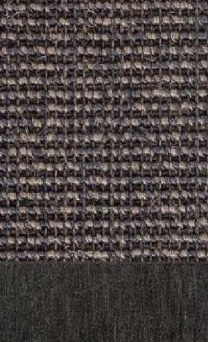 Sisal Salvador dunkelgrau 042 tæppe med kantbånd i Mønstret sort