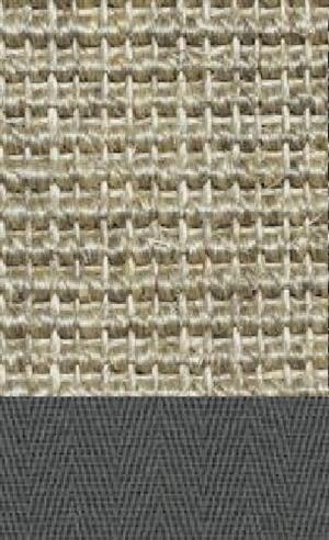 Sisal Salvador hirse 002 tæppe med kantbånd i grau 042