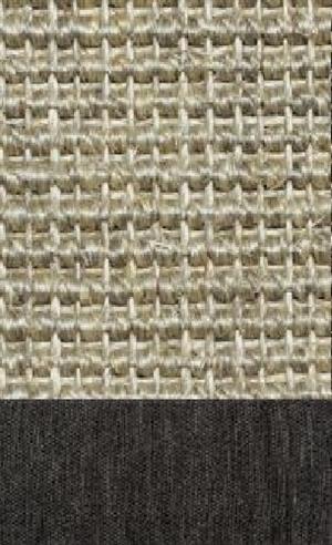 Sisal Salvador hirse 002 tæppe med kantbånd i Mønstret sort