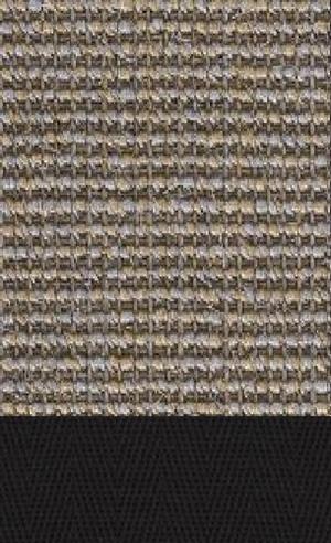 Sisal Salvador kies 043 tæppe med kantbånd i sort