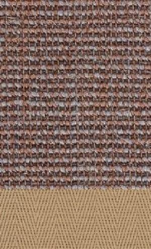 Sisal Salvador rosenholz 012 tæppe med kantbånd i beige 002
