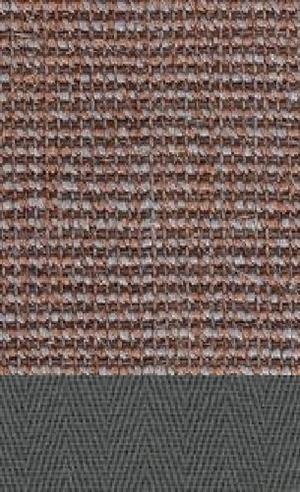 Sisal Salvador rosenholz 012 tæppe med kantbånd i grau 042