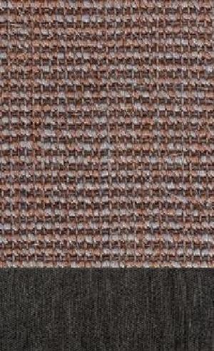 Sisal Salvador rosenholz 012 tæppe med kantbånd i Mønstret sort