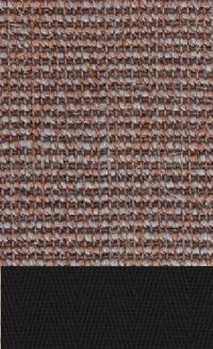 Sisal Salvador rosenholz 012 tæppe med kantbånd i sort