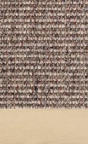 Sisal Salvador samt 087 tæppe med kantbånd i microfiber creme