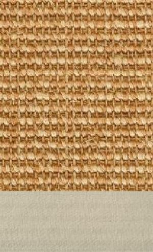 Sisal Salvador sand 065 tæppe med kantbånd i elfenbein 003