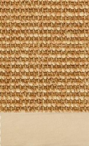 Sisal Salvador sand 065 tæppe med kantbånd i microfiber creme