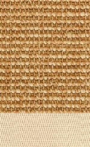 Sisal Salvador sand 065 tæppe med kantbånd i natur farve 000