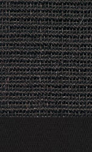 Sisal Salvador Sort 044 tæppe med kantbånd i sort læder 692854966666 - tæppekæde.dk
