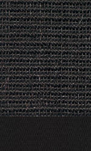 Sisal Manaus Sort 044 tæppe med kantbånd i sort 040