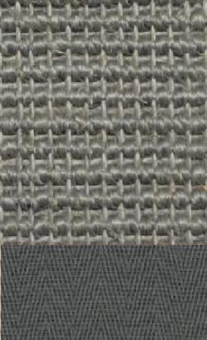 Sisal Salvador Stahl 047 tæppe med kantbånd i grau 042