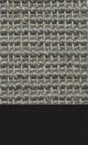 Sisal Salvador stahl 047 tæppe med kantbånd i sort