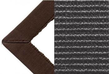 Sisal sort 009 tæppe med kantbånd i arabica farve