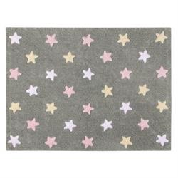 Lorena Canals Eksklusive børnetæpper Tricolor stars grey pink 120x160 cm
