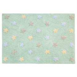 Lorena Canals Eksklusive børnetæpper Tricolor stars soft mint 120x160 cm