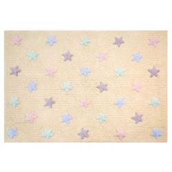 Lorena Canals Eksklusive børnetæpper Tricolor stars vanilla 120x160 cm