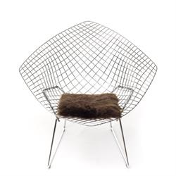 Lammeskind stolehynde i choco korthår i 37 x 37 cm