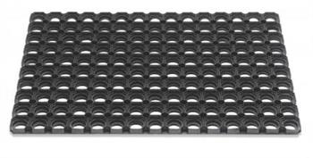 Gummimåtte Ringmåtte domino 22 mm sort i 80 x 120 cm