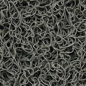 Curly spaghetti skrabemåtte i farve 014 grå i 120 x 600 cm