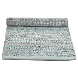 Rug Solid læder tæppe i Limestone i 75 x 300 cm.