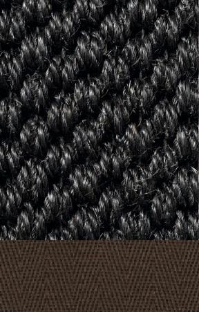 Sisal belize 036 black tæppe med kantbånd i arabica
