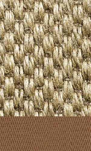 Sisal Santiago oyster grey tæppe med kantbånd i 862 light brown