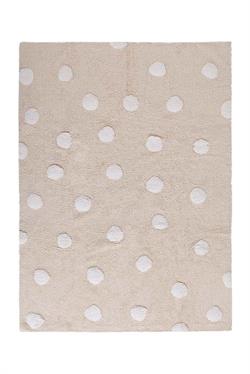 Lorena Canals Eksklusive børnetæpper polka dots beige white 120x160 cm