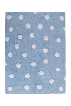 Lorena Canals Eksklusive børnetæpper polka dots blue white 120x160 cm